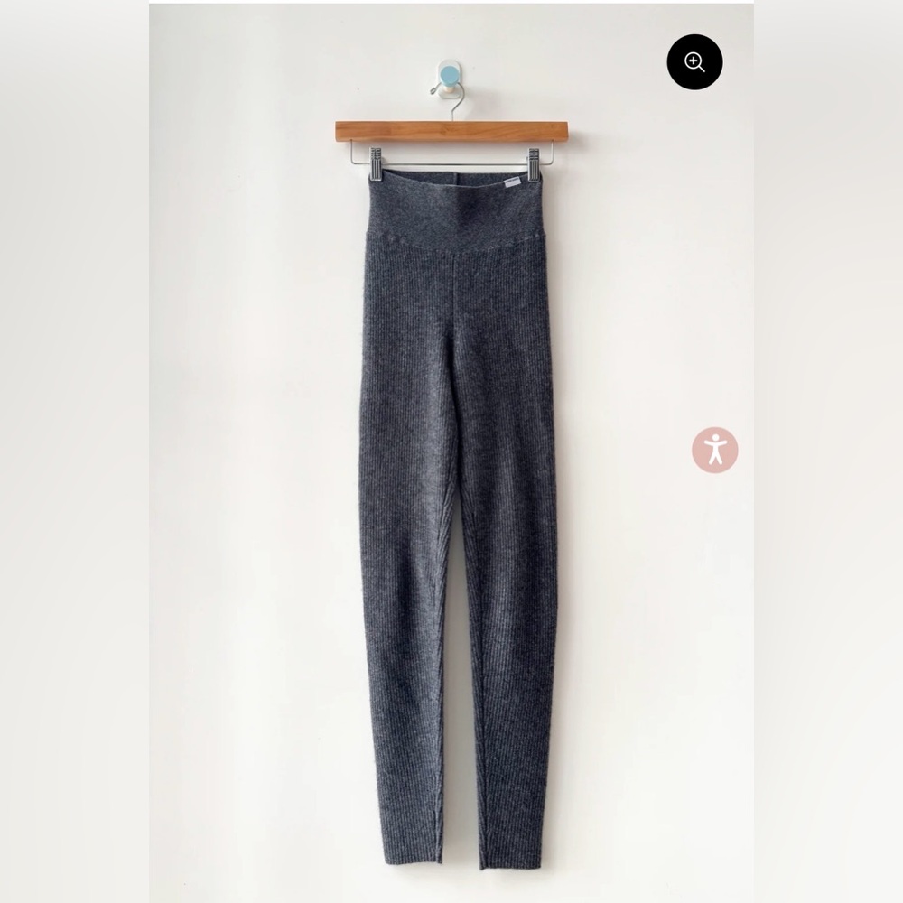 Women's High-Waist Charcoal Cashmere Knit Leggings